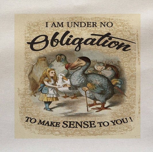 Alice In Wonderland I am Under No Obligation Fabric Panel 16" x 16" Velvet