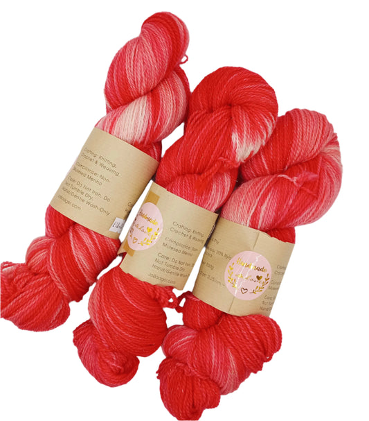 Candy Cane Starlight 4ply Merino Nylon Sparkle 100g
