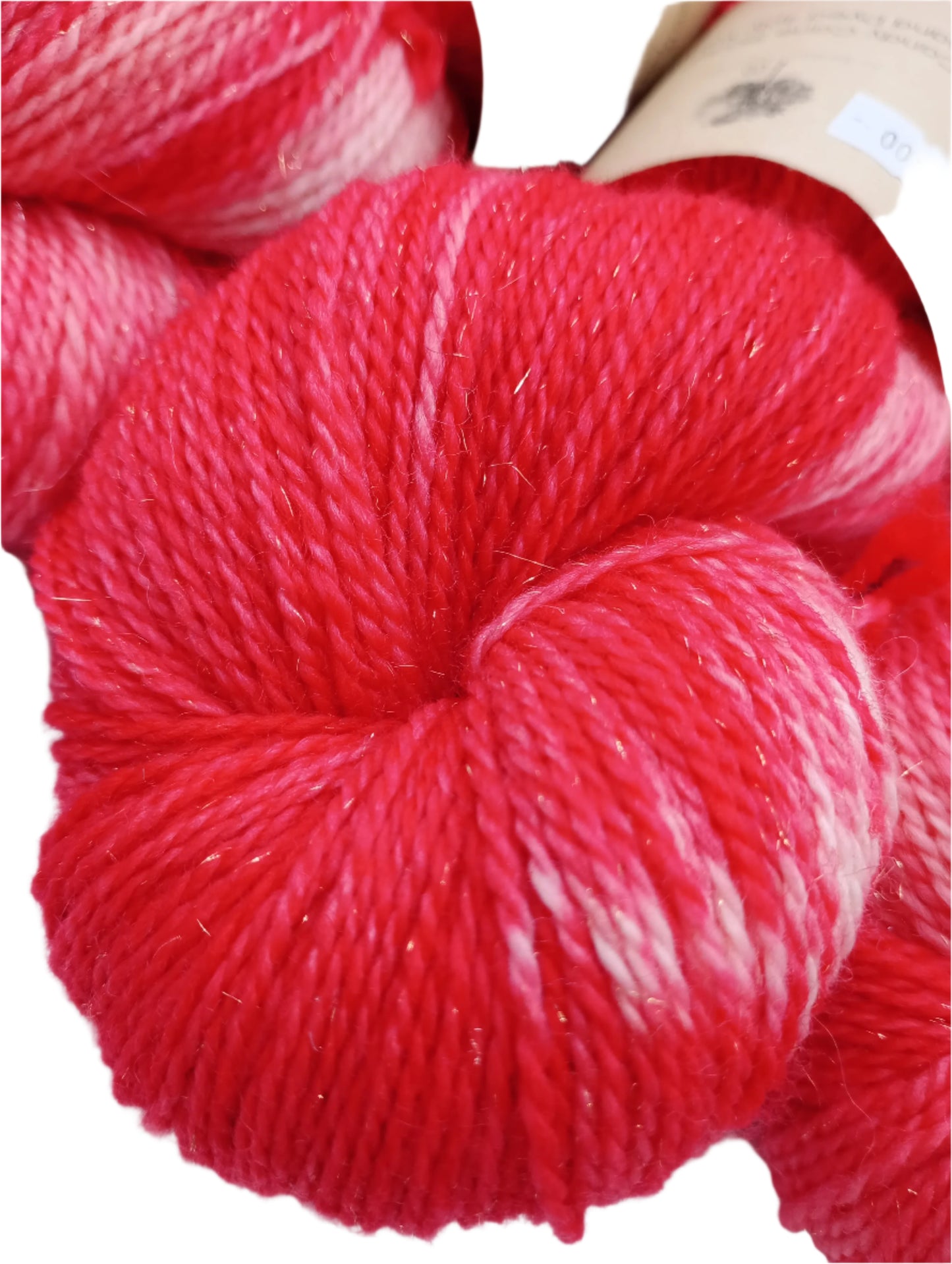 Candy Cane Starlight 4ply Merino Nylon Sparkle 100g