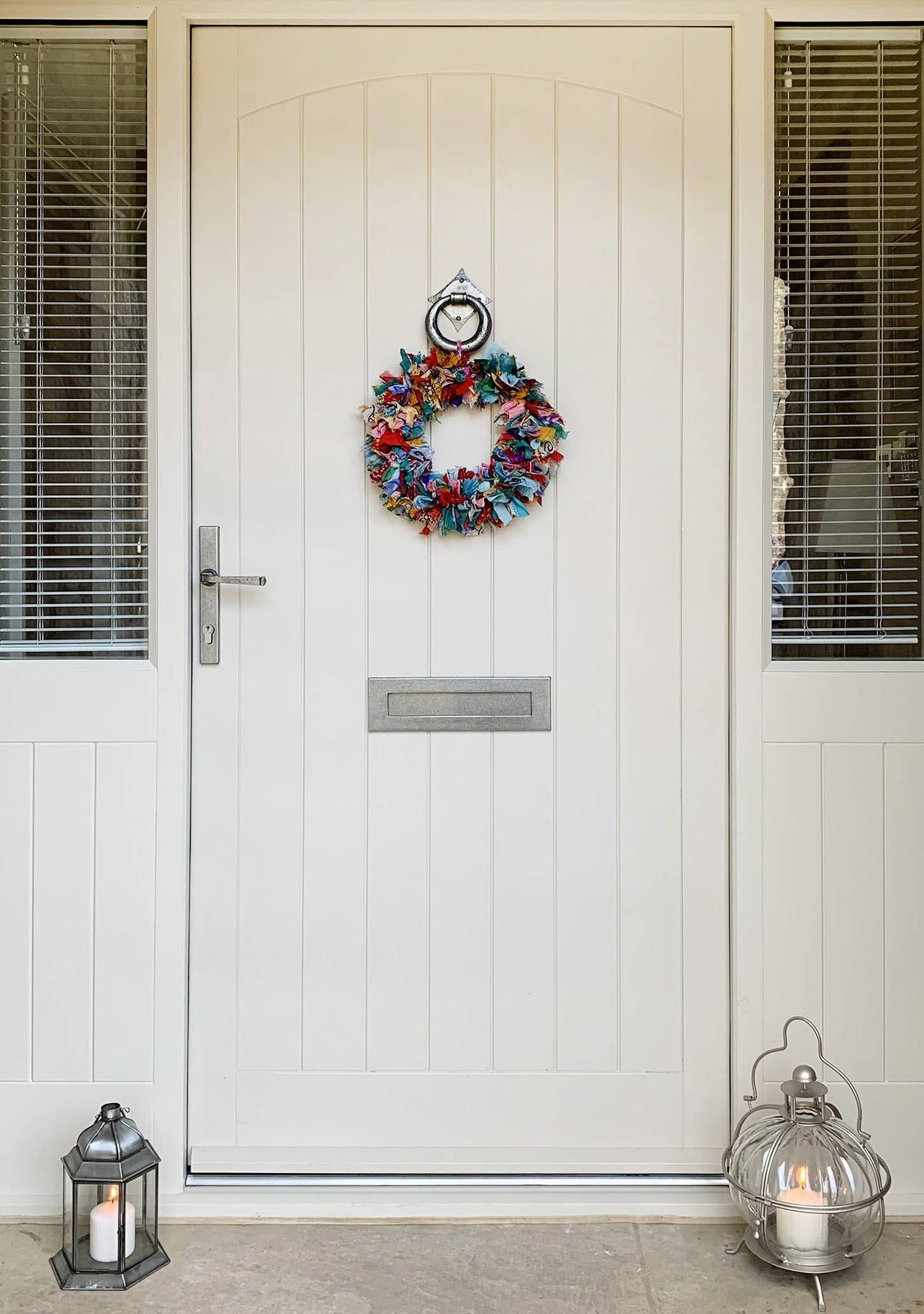 Recycled Sari Wreath - Multicoloured small