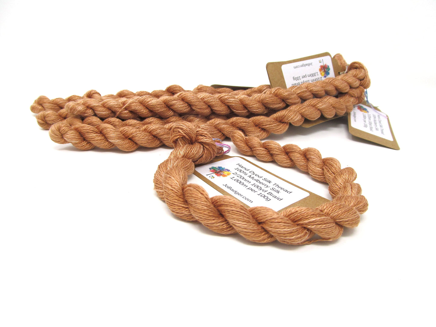 Burnt Umber Hand Dyed Mulberry Silk Thread 100yds