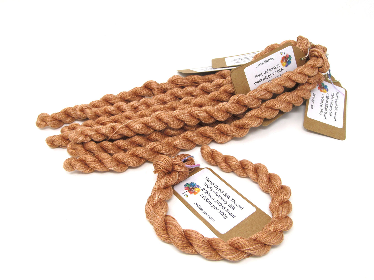 Burnt Umber Hand Dyed Mulberry Silk Thread 100yds