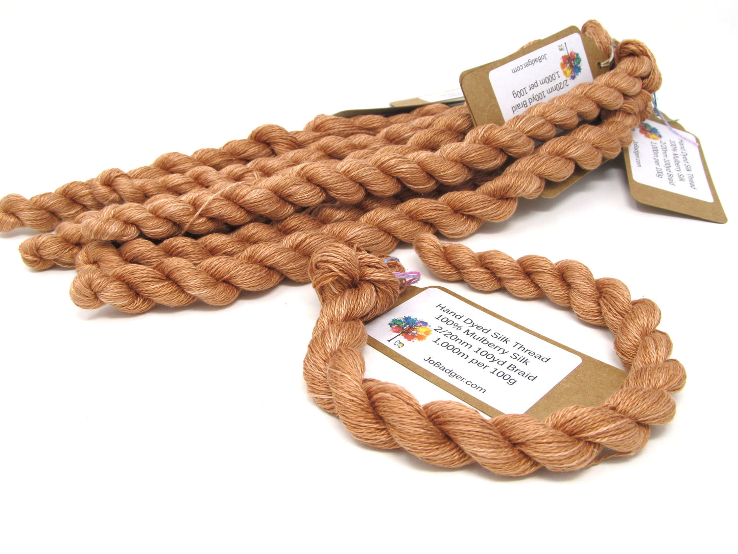 Burnt Umber Hand Dyed Mulberry Silk Thread 100yds