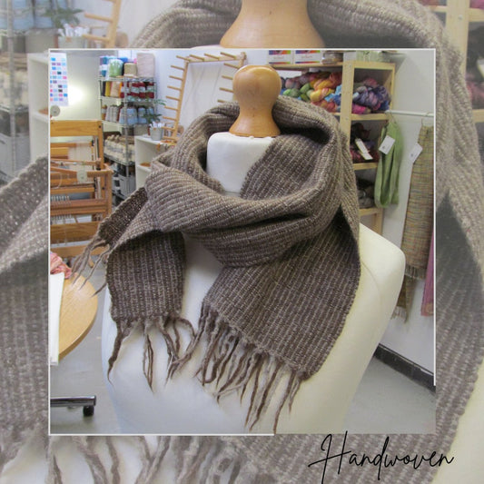 Handwoven scarf Alpaca & Shetland wool