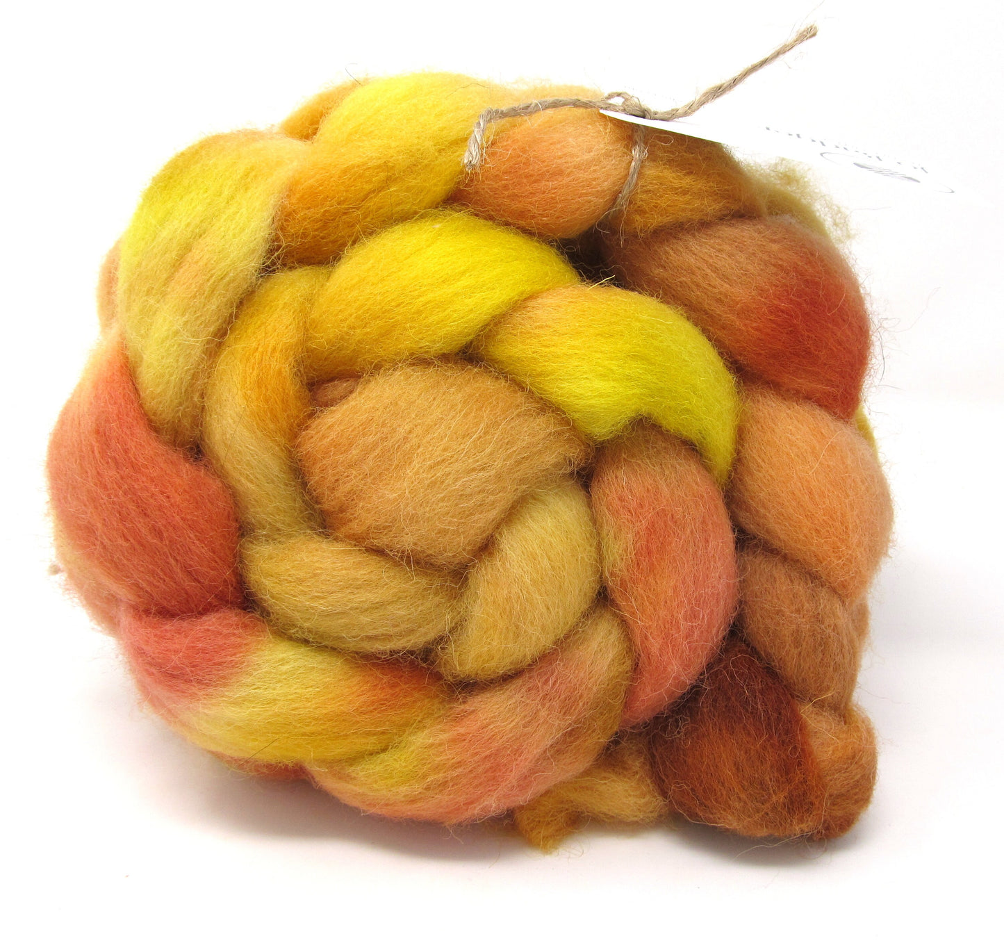 Hand Dyed Texel Combed Wool Top Roving Pumpkin #3 100g 3.5oz Spinning Felting Fibre