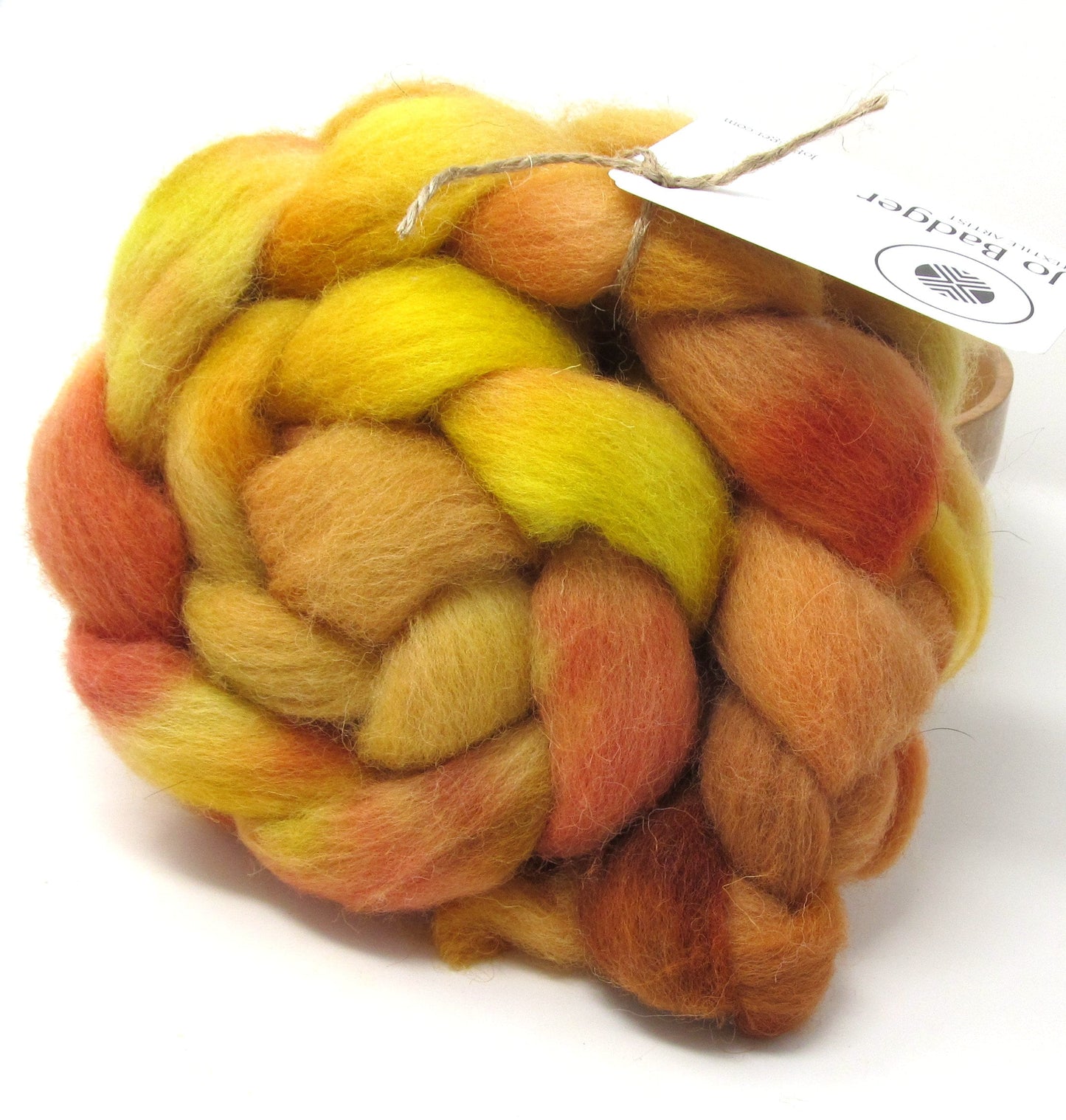 Hand Dyed Texel Combed Wool Top Roving Pumpkin #3 100g 3.5oz Spinning Felting Fibre