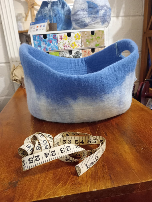 Wet felted wool basket