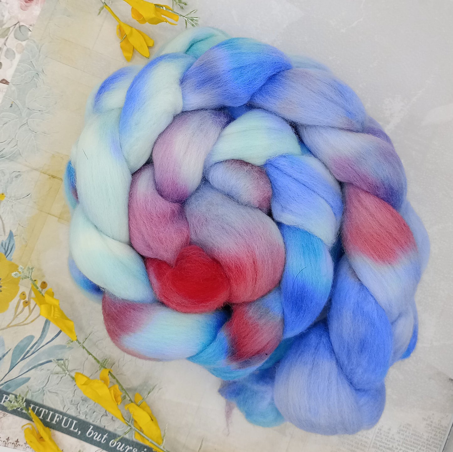 Bluebell Wood Hand Dyed Merino Wool Top 100g
