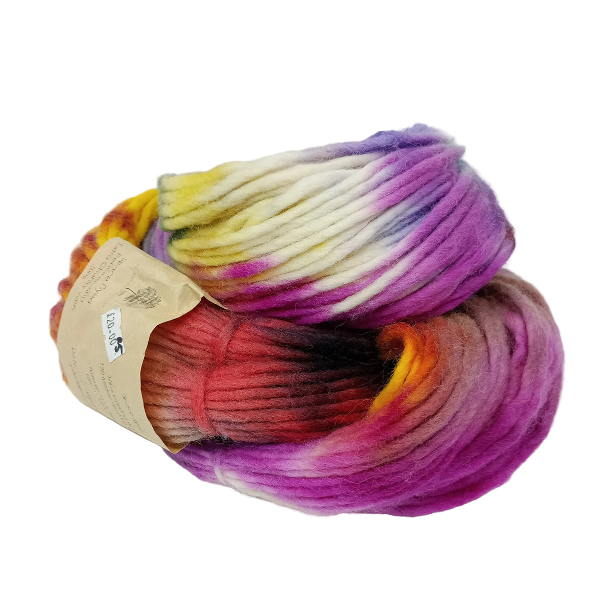 Hand dyed chunky yarn pencil roving Falkland wool 200g R5