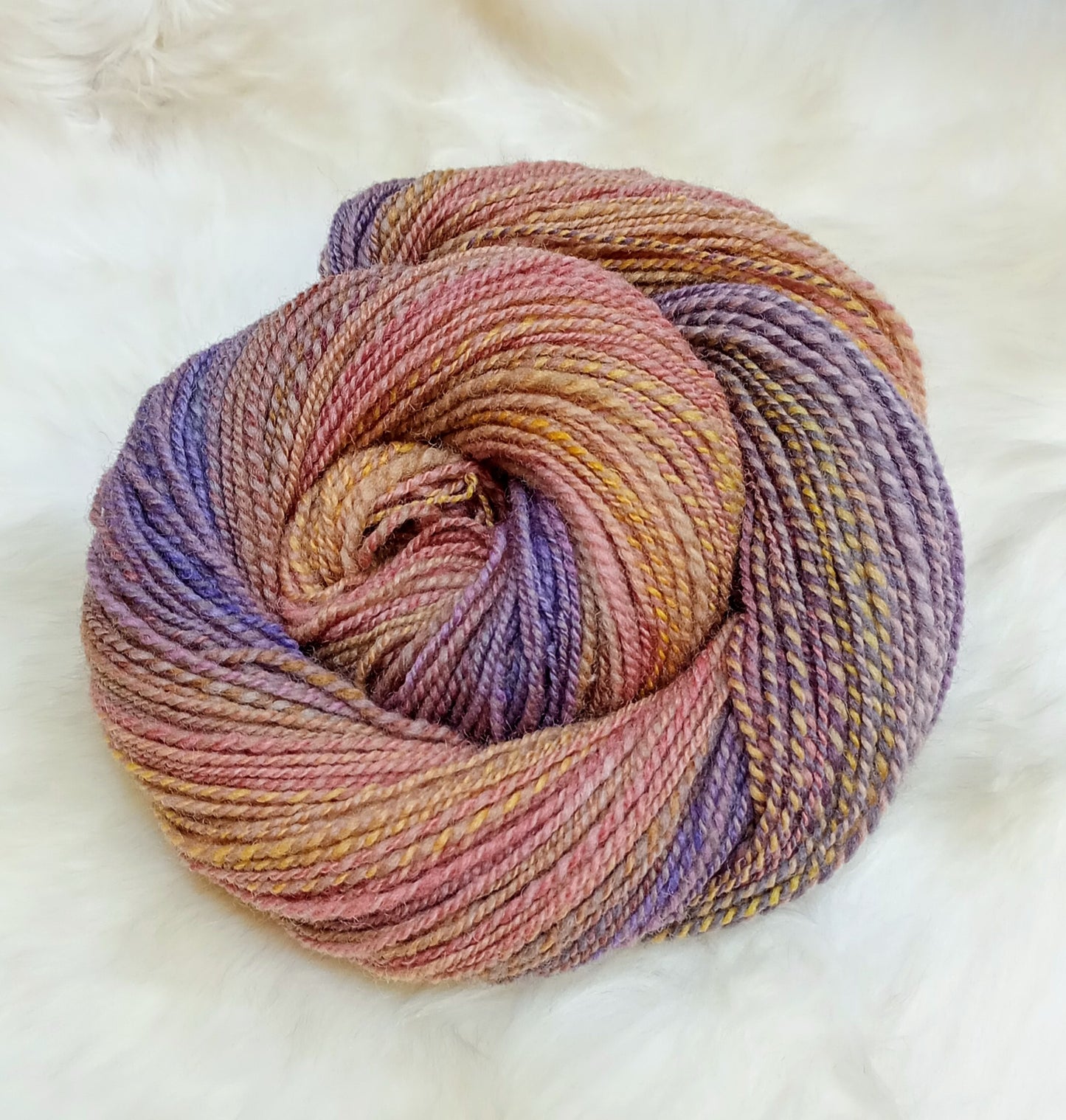 Handspun Yarn Hand Dyed Whitefaced Woodland Wool 100g 222yds DK