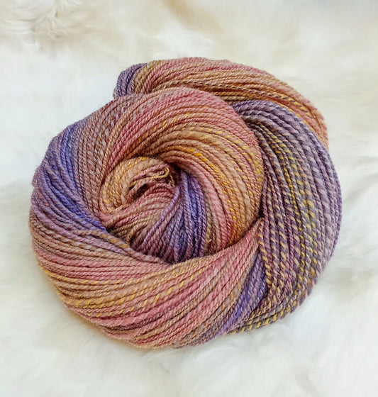 Handspun Yarn Hand Dyed Whitefaced Woodland Wool 100g 222yds DK