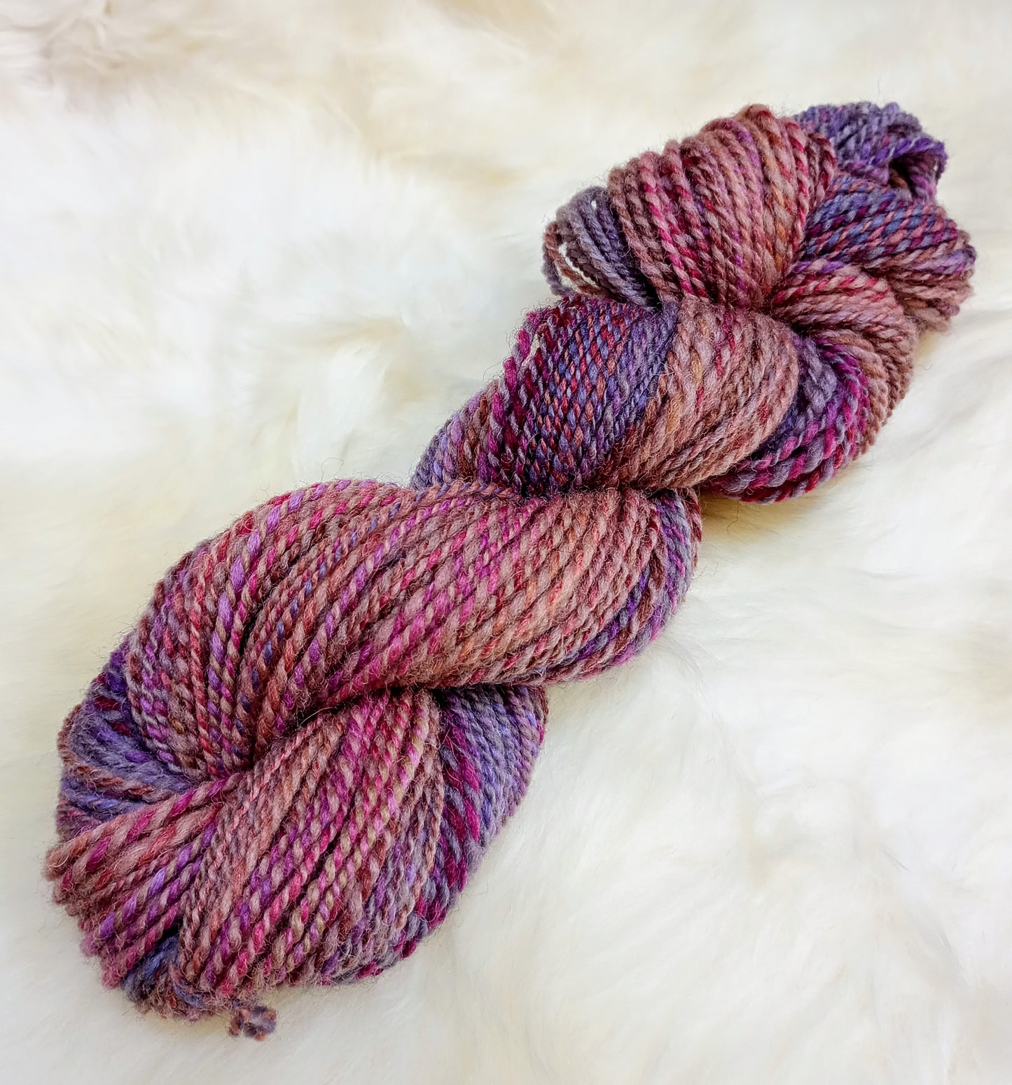 Handspun Yarn Hand Dyed Whitefaced Woodland Wool 70g 144yds DK