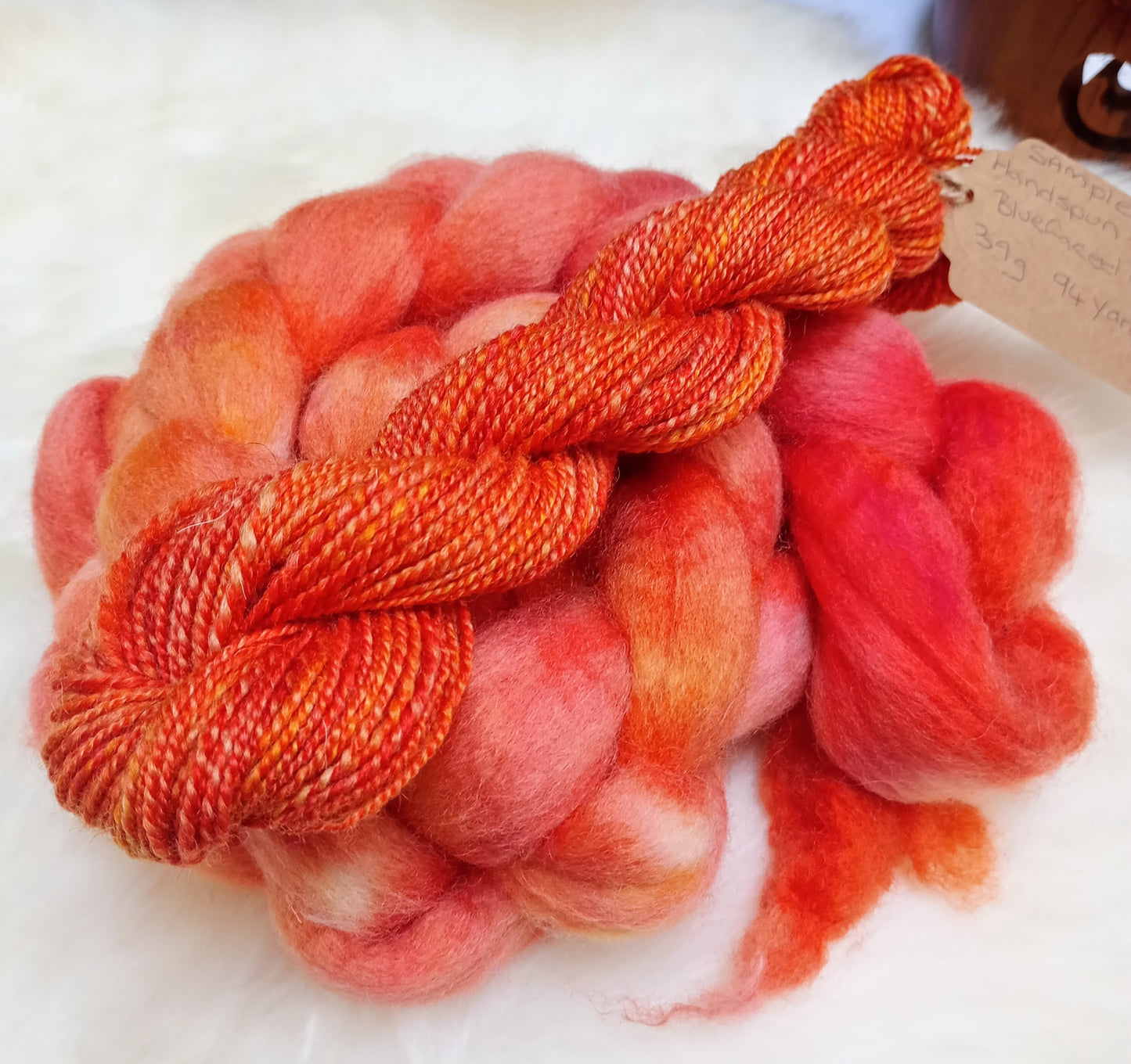 Bluefaced Leicester hand dyed combed top 100g