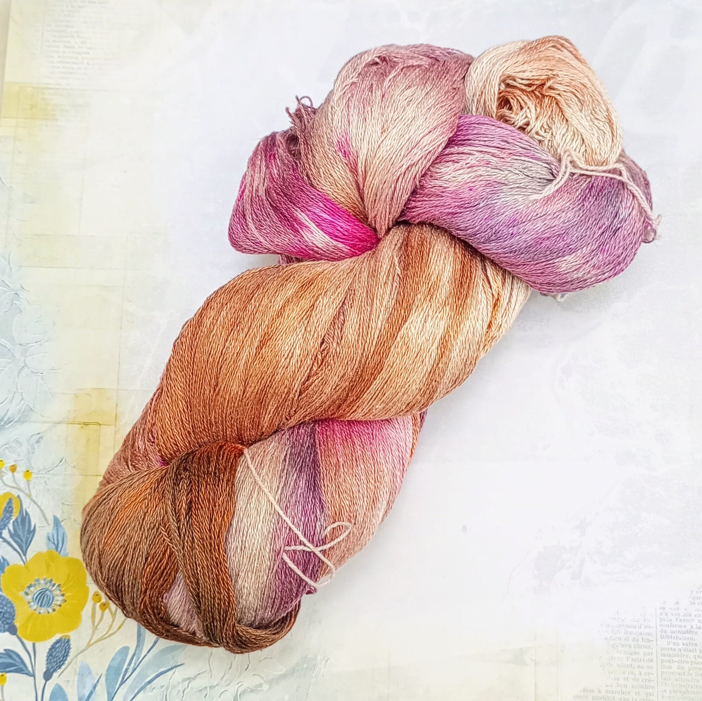 Hand Dyed Mulberry Silk Lace Yarn 180g 2/20nm 1000m per 100g
