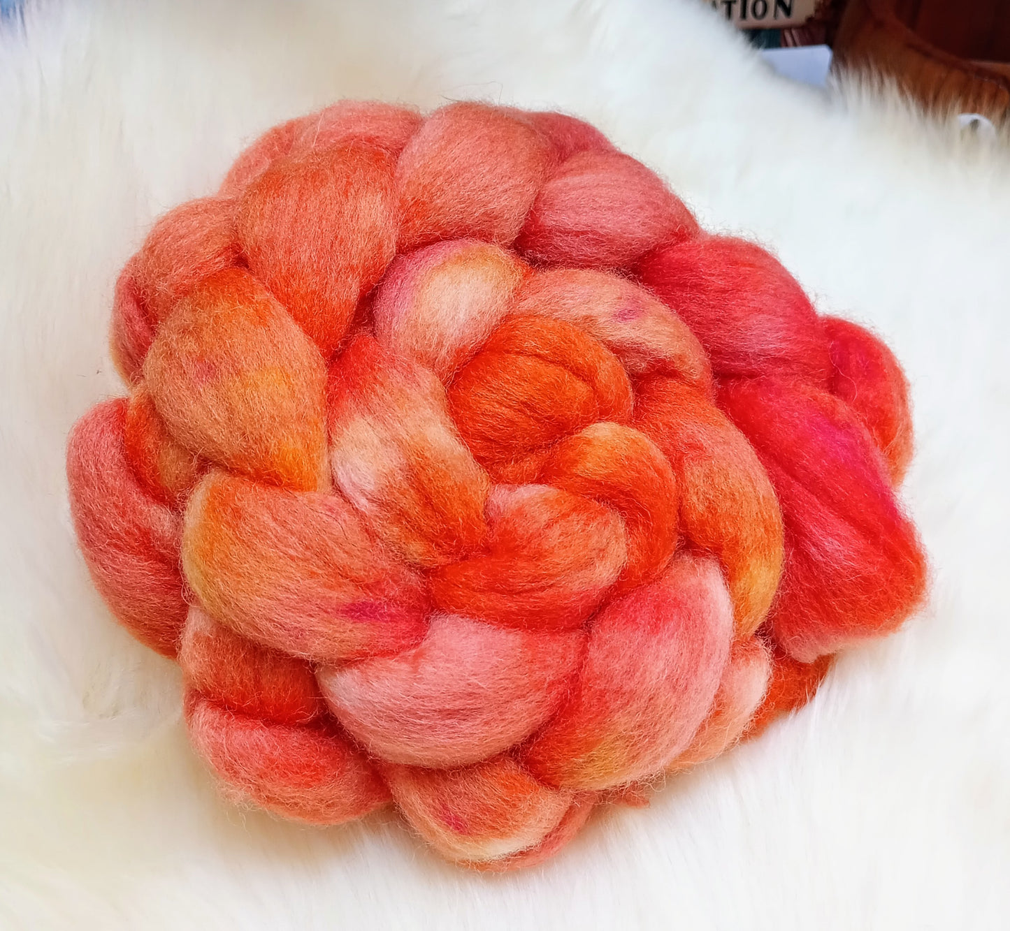 Bluefaced Leicester hand dyed combed top 100g