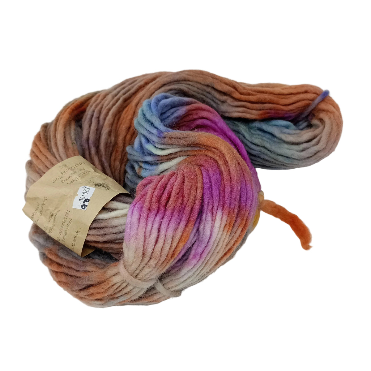 Hand dyed chunky yarn pencil roving Falkland wool 200g R6