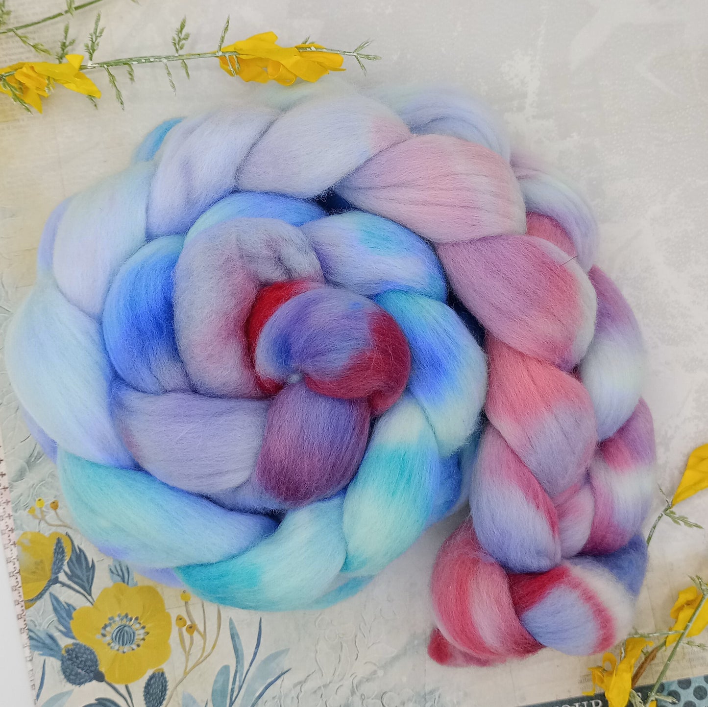 Bluebell Wood Hand Dyed Merino Wool Top 100g