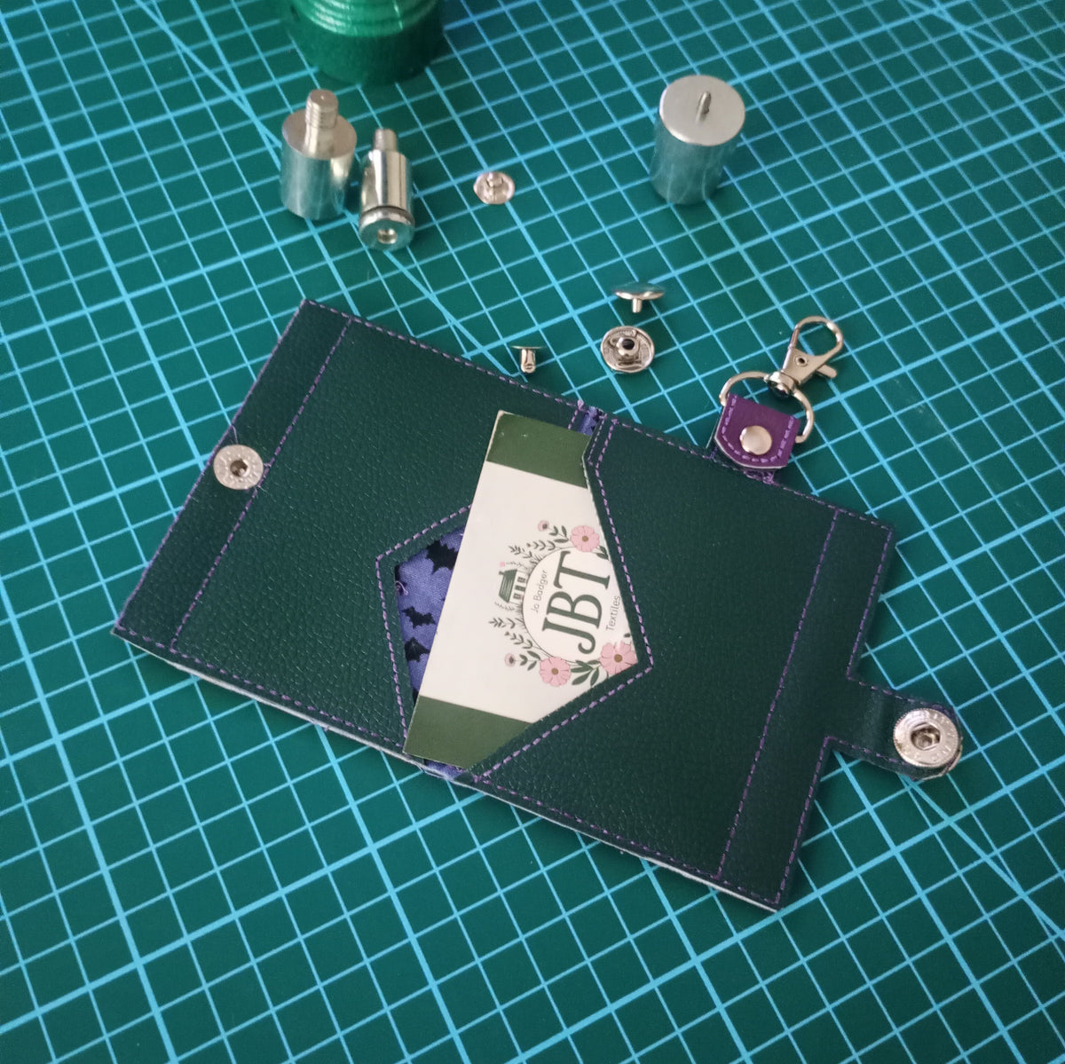 Card Holder with Bats Appliqué