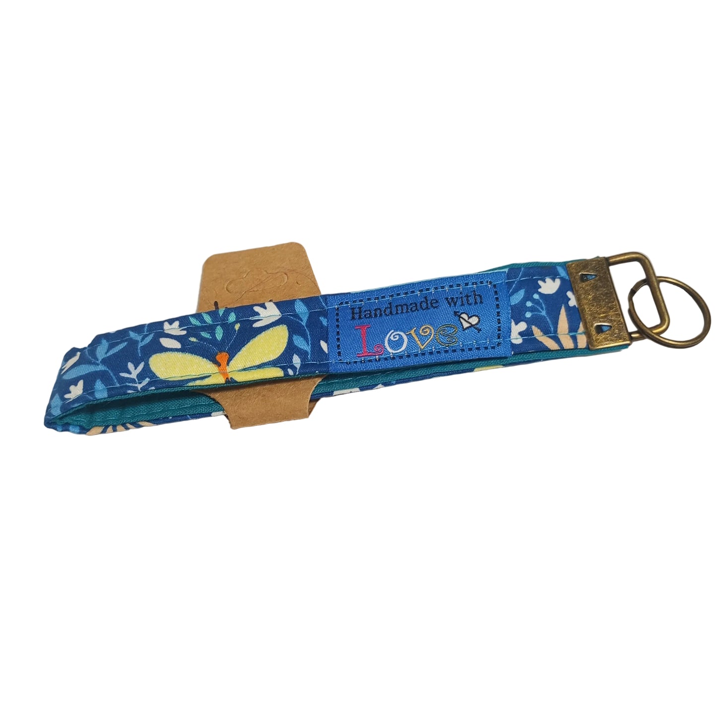 Key Fob Dark blue floral