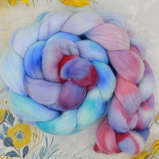 Bluebell Wood Hand Dyed Merino Wool Top 100g