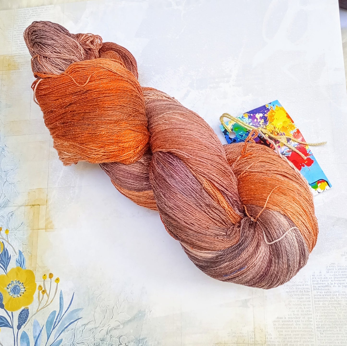 Hand Dyed Mulberry Silk Lace Yarn 180g 2/20nm 1000m per 100g