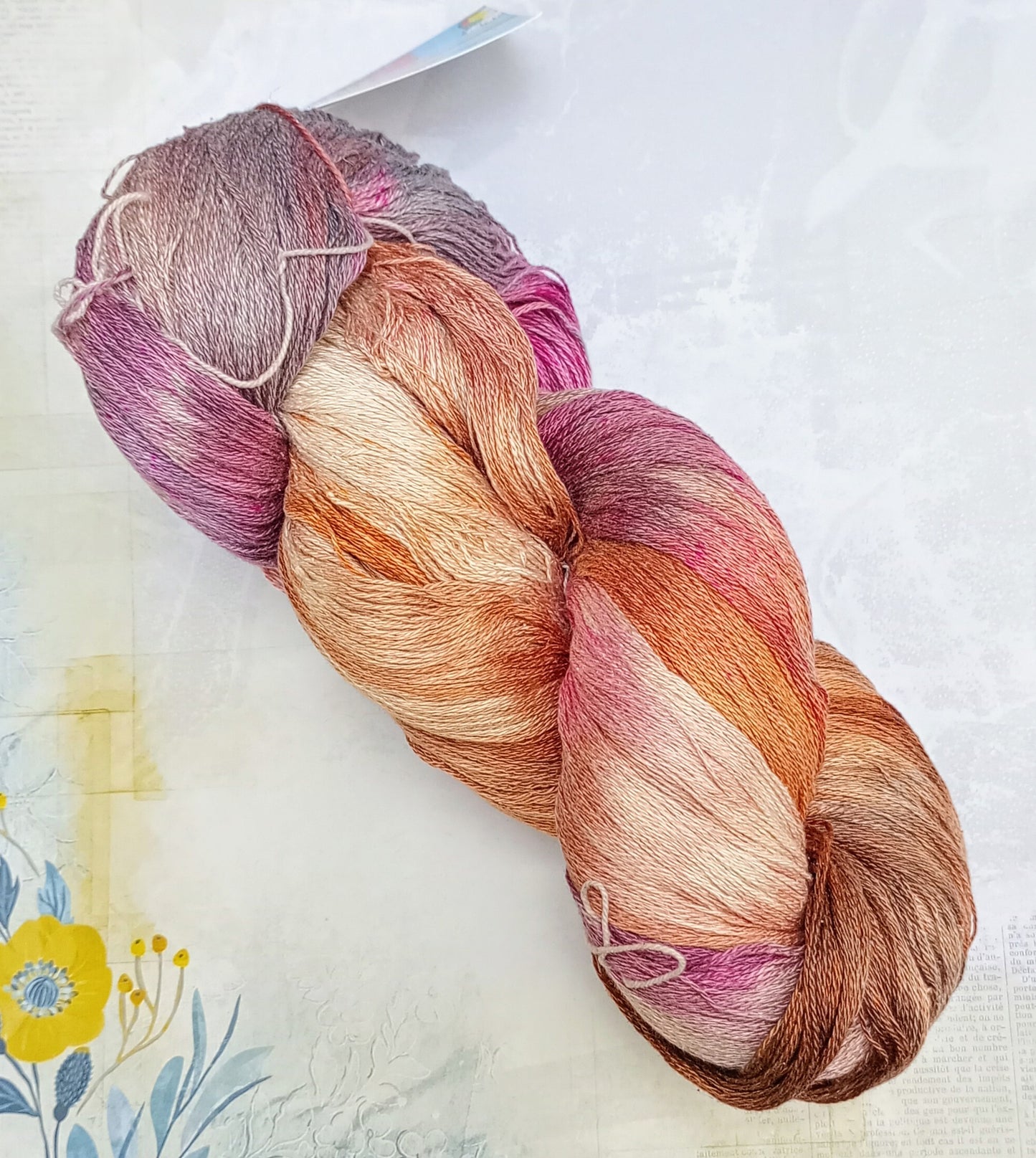 Hand Dyed Mulberry Silk Lace Yarn 180g 2/20nm 1000m per 100g
