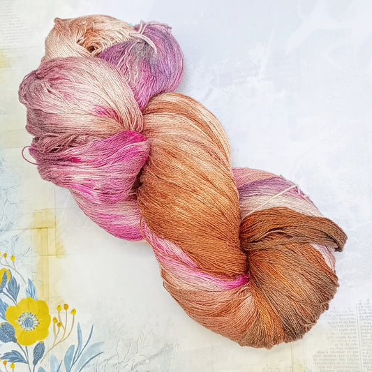 Hand Dyed Mulberry Silk Lace Yarn 180g 2/20nm 1000m per 100g