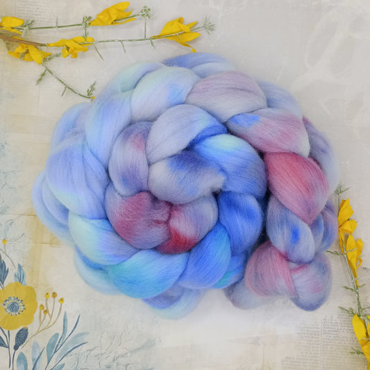 Bluebell Wood Hand Dyed Merino Wool Top 100g