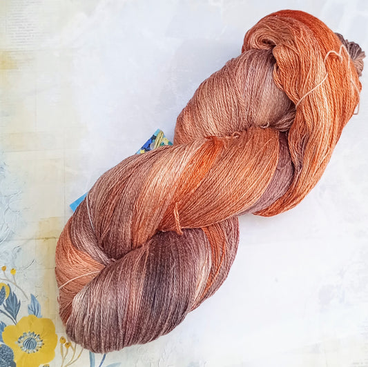 Hand Dyed Mulberry Silk Lace Yarn 180g 2/20nm 1000m per 100g