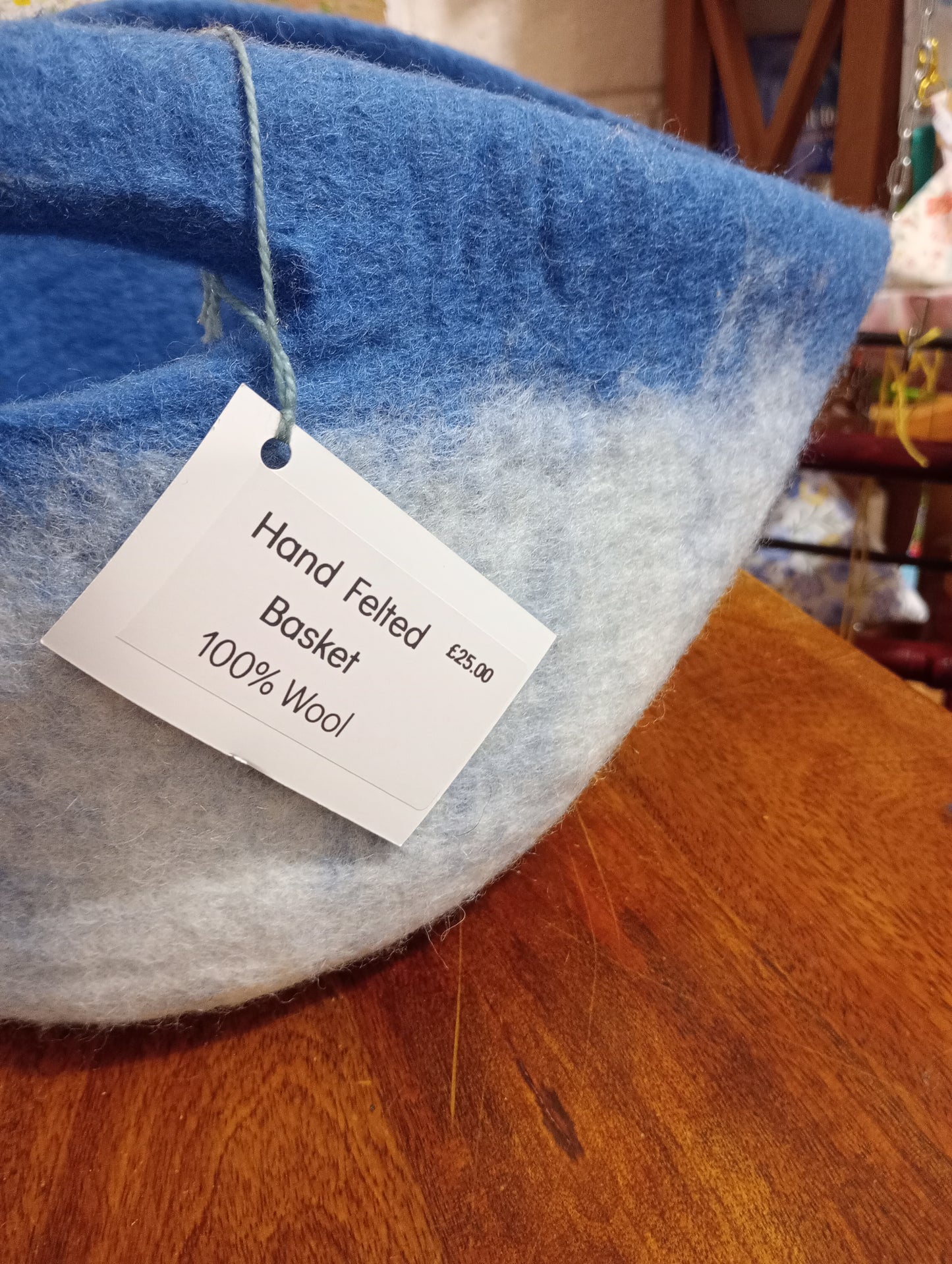 Wet felted wool basket