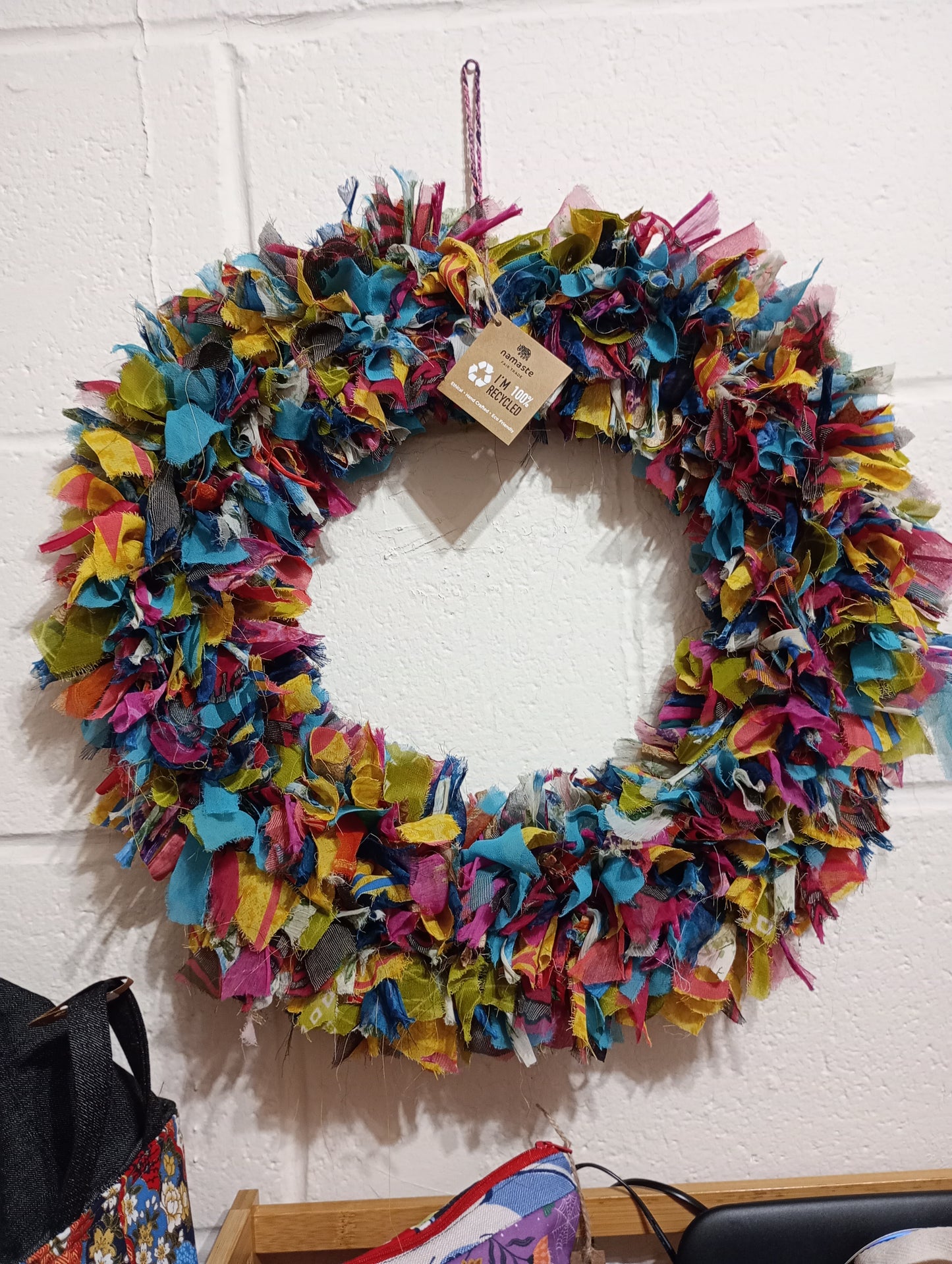 Recycled Sari Wreath Multicolour Large