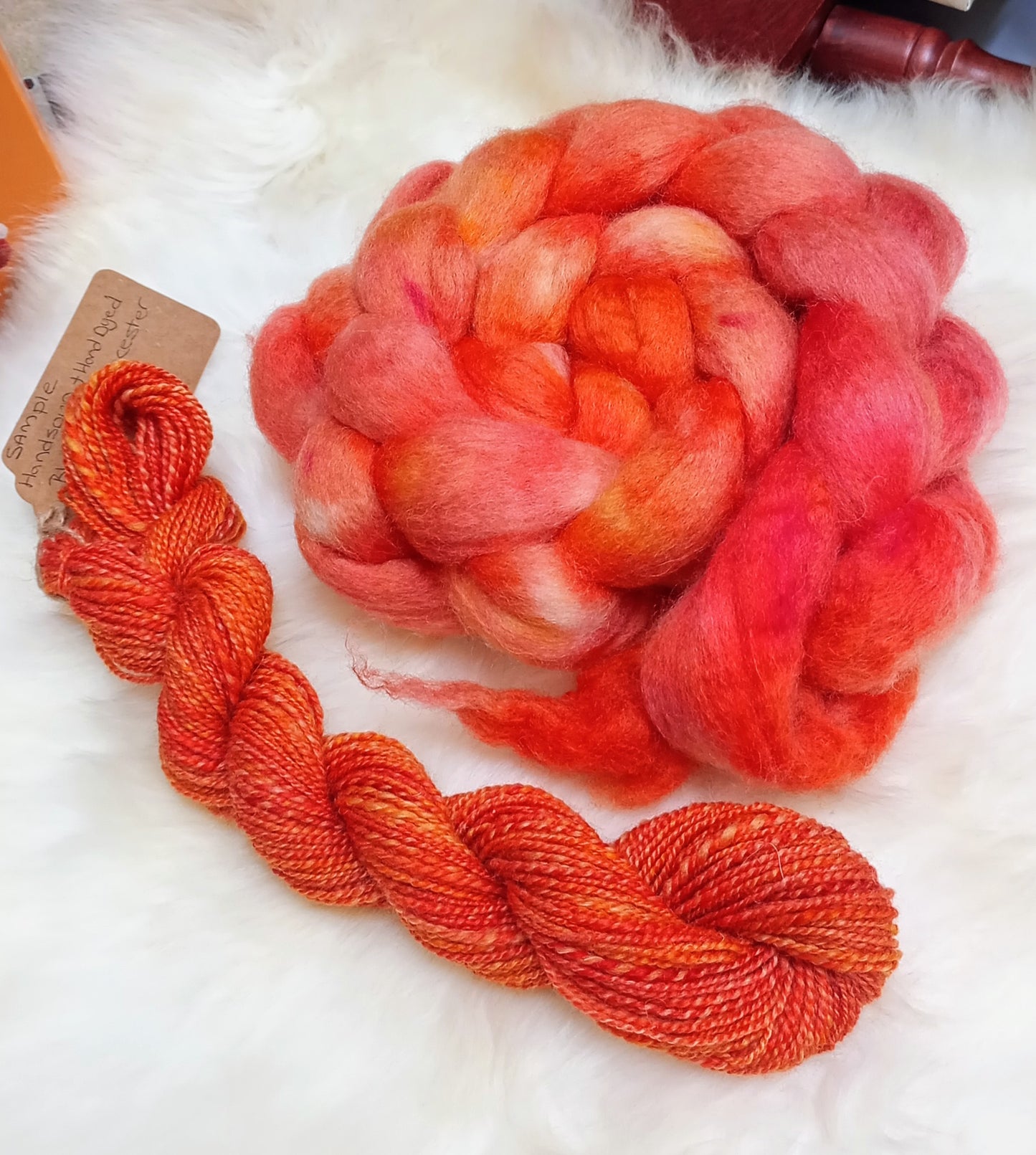 Bluefaced Leicester hand dyed combed top 100g