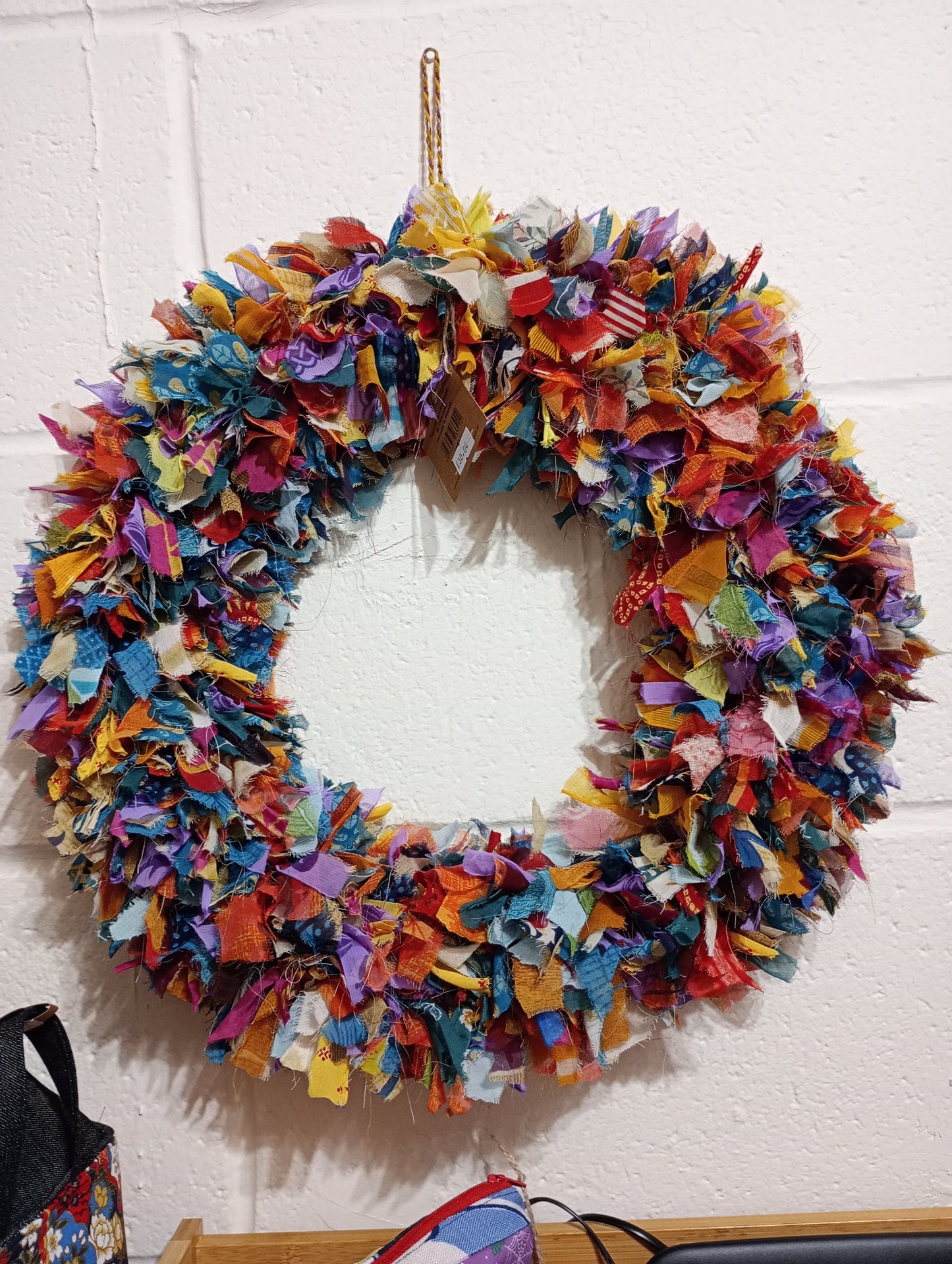 Recycled Sari Wreath Multicolour Large