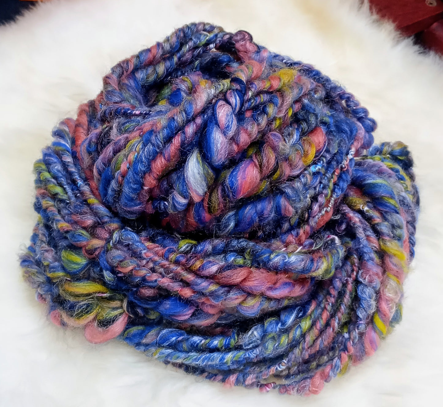 Handspun yarn Corespun Merino wool & Silk 125g