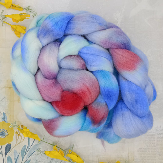 Bluebell Wood Hand Dyed Merino Wool Top 100g
