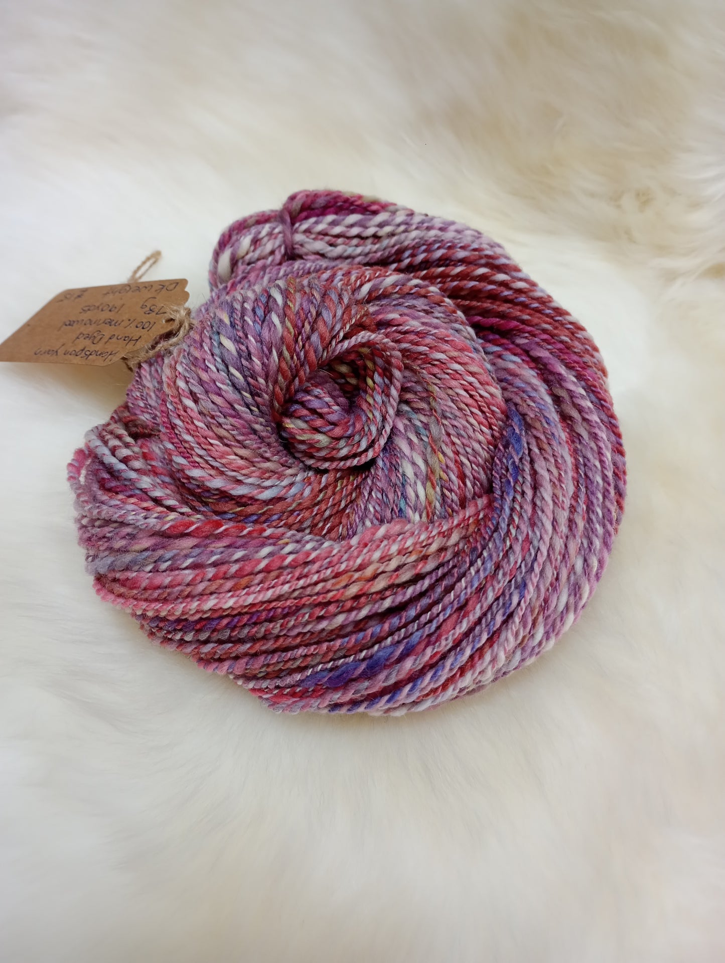Handspun Merino wool Yarn hand dyed 78g DK