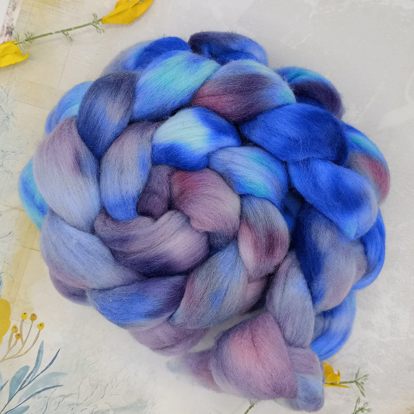 Bluebell Wood Hand Dyed Merino Wool Top 100g