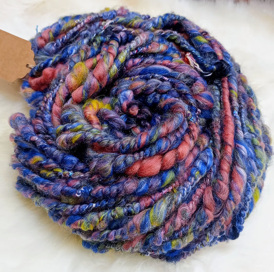 Handspun yarn Corespun Merino wool & Silk 125g
