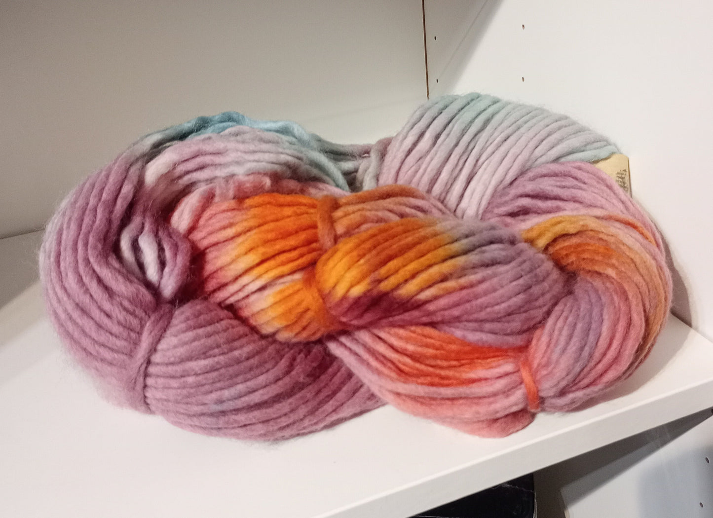 Hand dyed chunky yarn pencil roving Falkland wool 200g