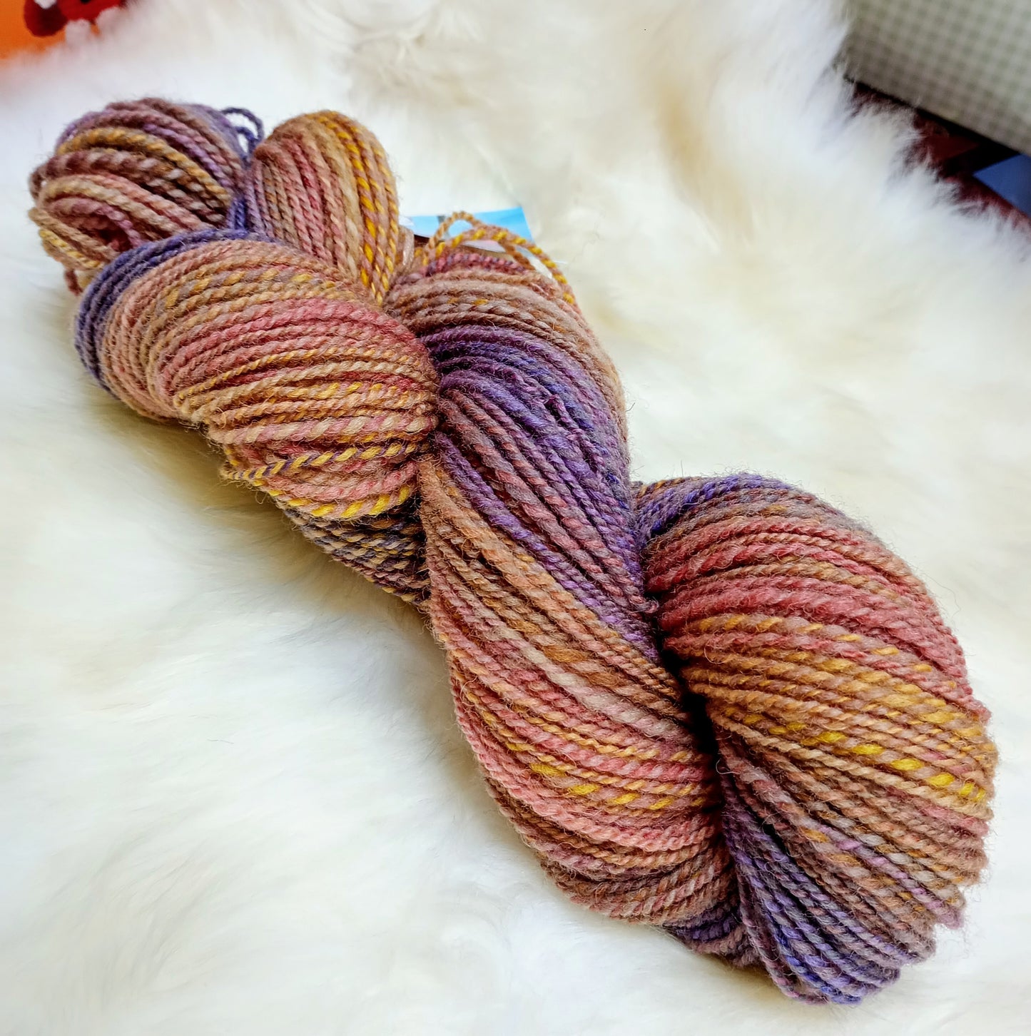 Handspun Yarn Hand Dyed Whitefaced Woodland Wool 100g 222yds DK