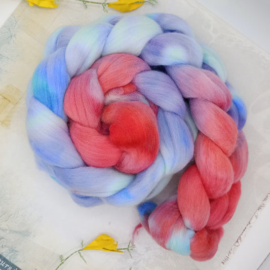 Bluebell Wood Hand Dyed Merino Wool Top 100g