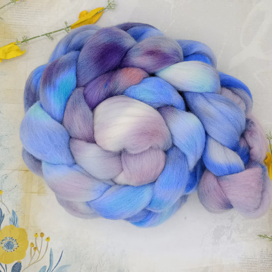 Bluebell Wood Hand Dyed Merino Wool Top 100g