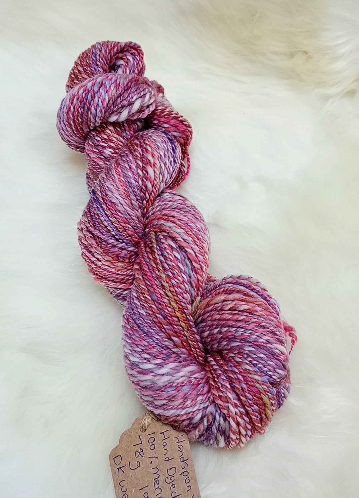 Handspun Merino wool Yarn hand dyed 78g DK