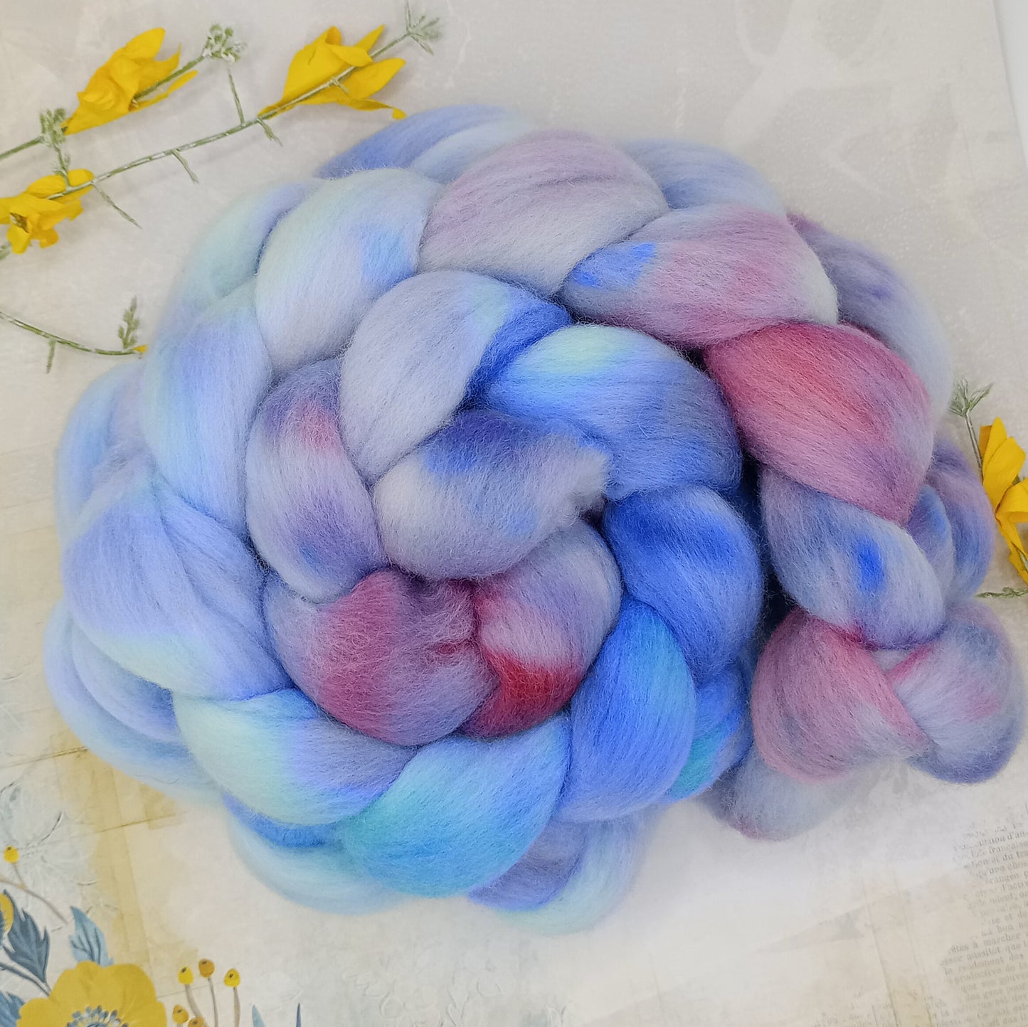 Bluebell Wood Hand Dyed Merino Wool Top 100g