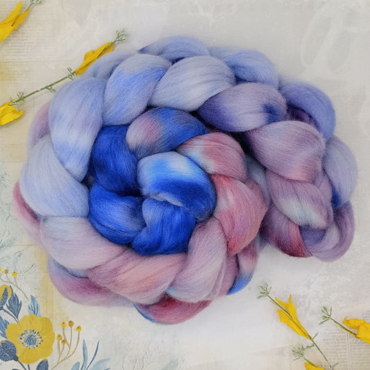 Bluebell Wood Hand Dyed Merino Wool Top 100g