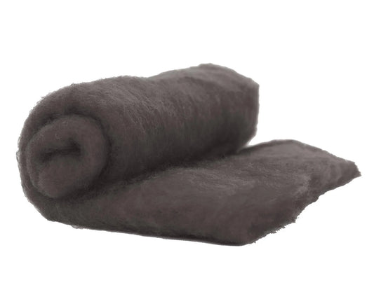 Carded Batt Perendale Wool 200g Pewter