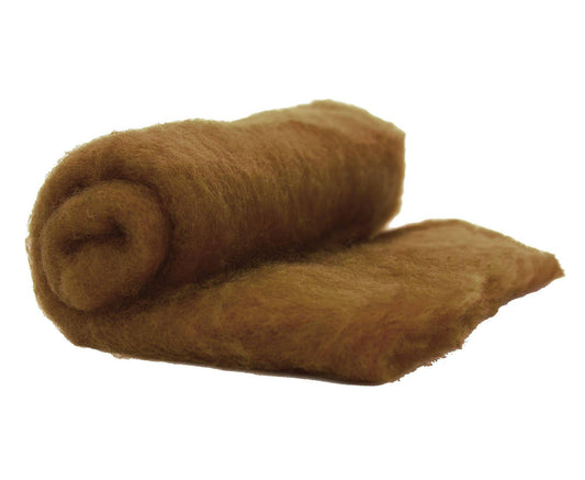 Carded Batt Perendale Wool 200g Sienna