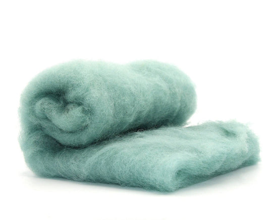 Carded Batt Perendale Wool 200g Teal