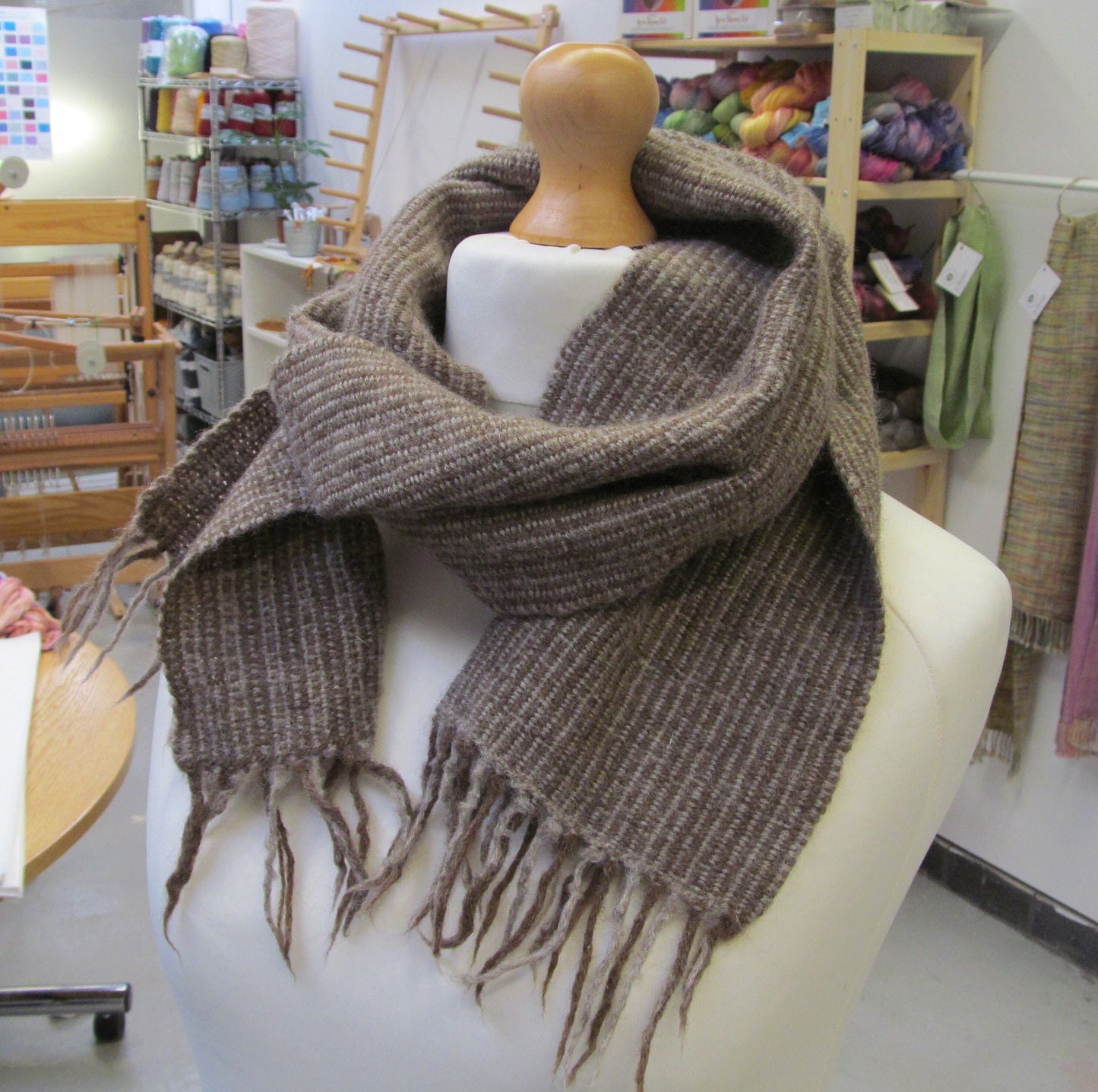 Handwoven scarf Alpaca & Shetland wool