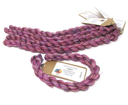 Cranberry Hand Dyed Mulberry Silk Thread 100yds